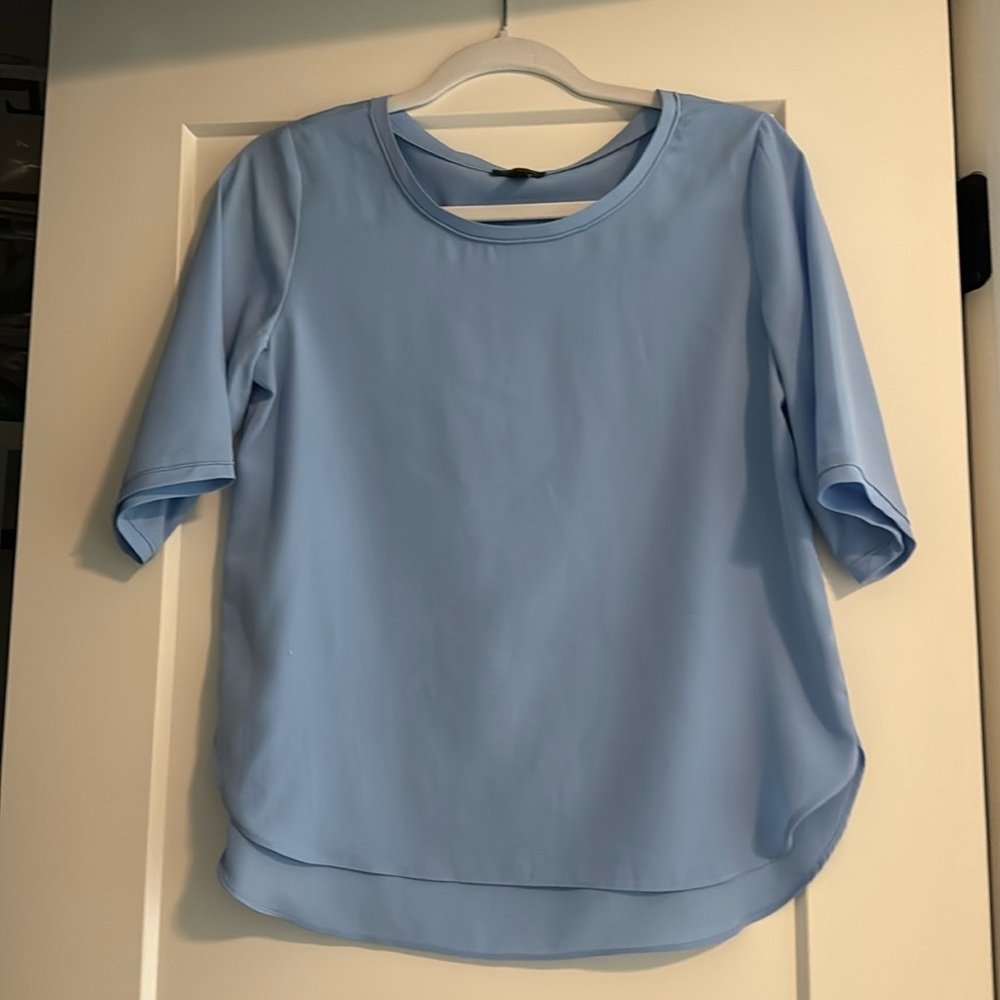 Ann Taylor Blue Short Sleeve Blouse
